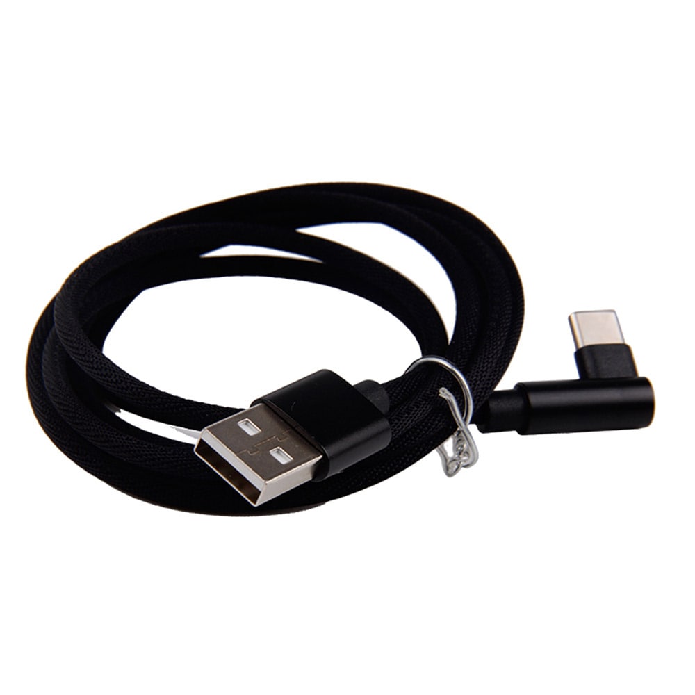 USB Type-C USB-kabel vinklet 1,2m Sort