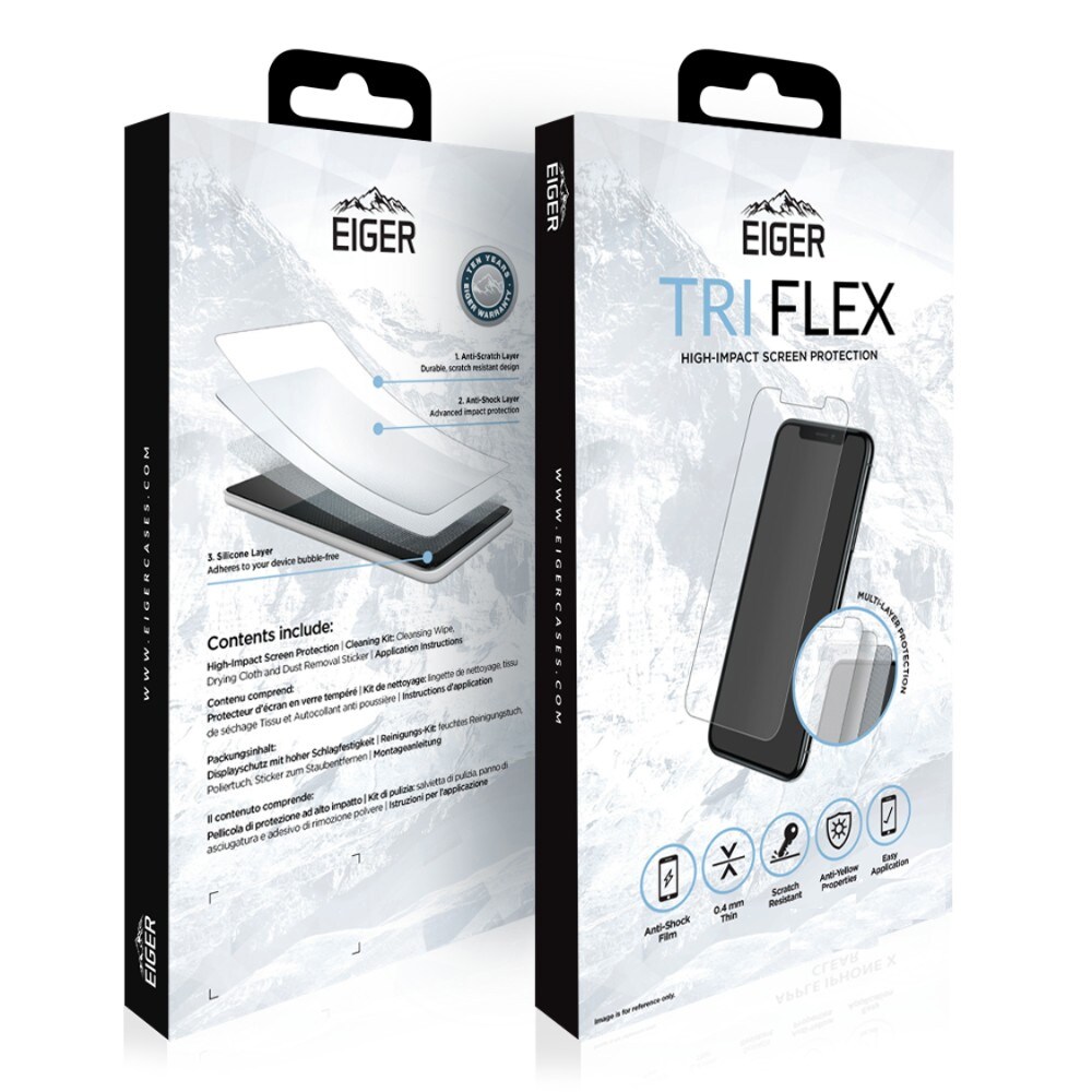 Eiger Tri Flex High Impact Skærmskåner Apple iPhone XS/X