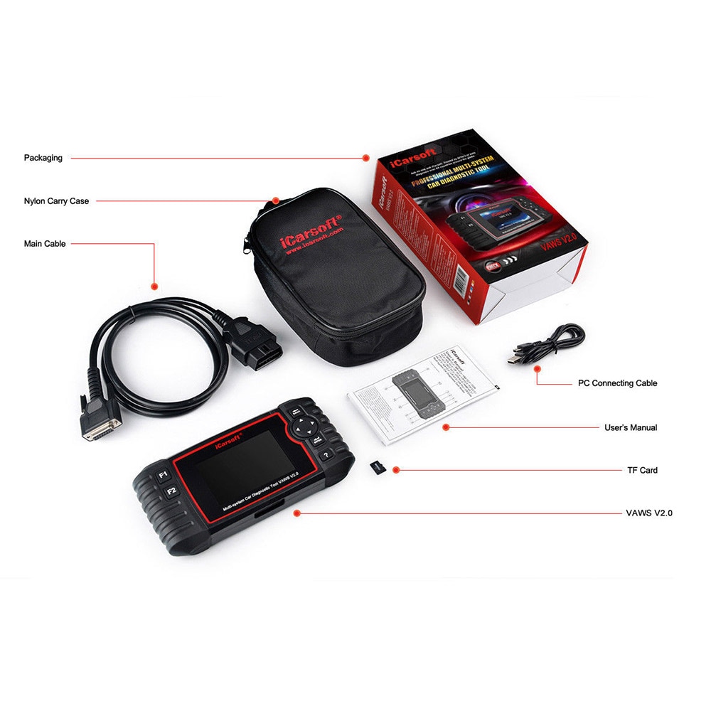 iCarsoft VAWS V2.0 Audi / VW / Seat / Skoda Bildiagnostik