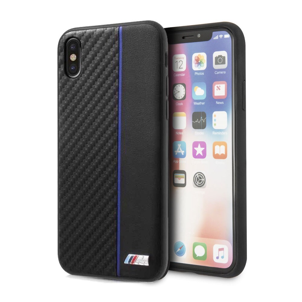 BMW TPU Carbon Bagcover iPhone X Navy/Red Stripe