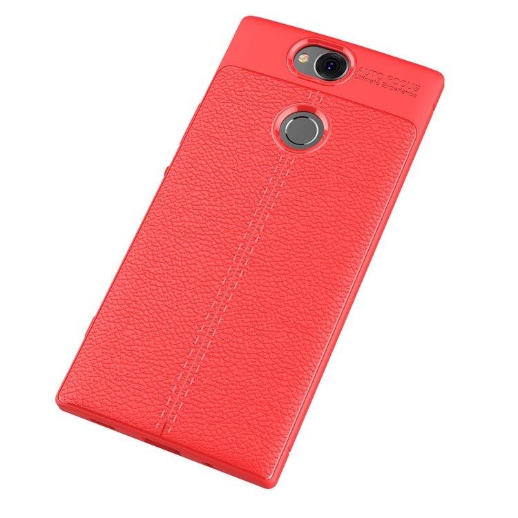 Bagcover Litchi Sony Xperia XA2 Plus - Rød