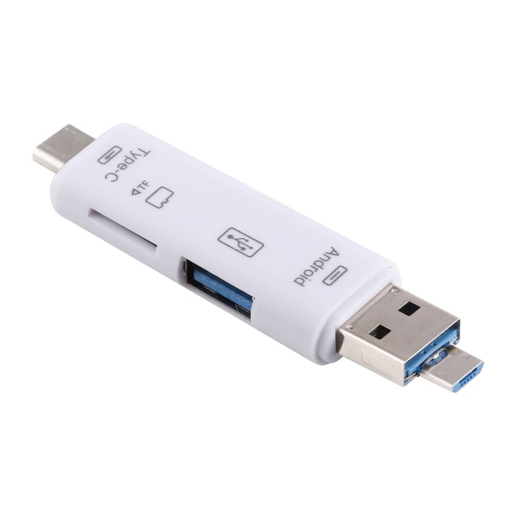 Kortlæser MicroUSB & Type-C  3i1 Memorycard og USB Adapter