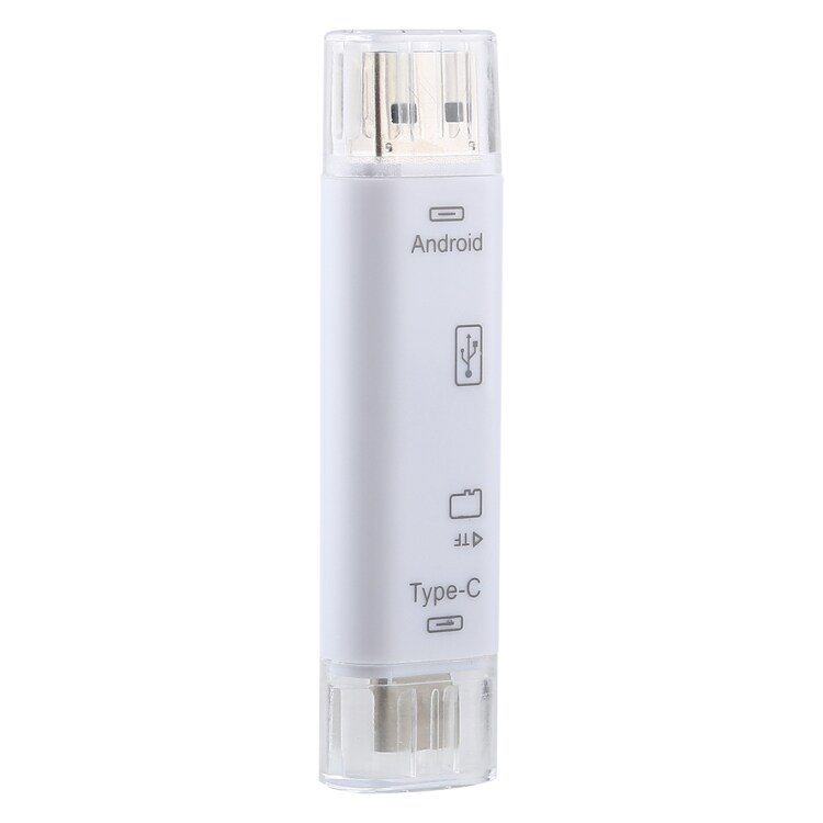 Kortlæser MicroUSB & Type-C  3i1 Memorycard og USB Adapter