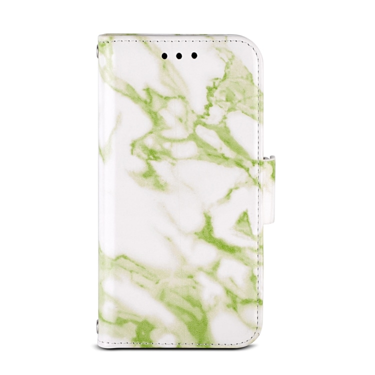 Flipfoderal+Bagcover Marmor iPhone XR Hvid