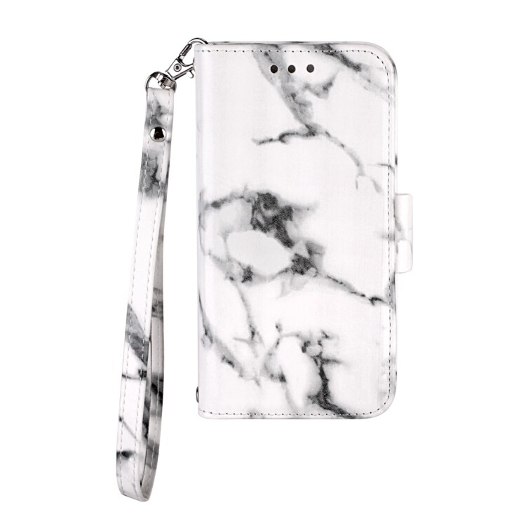 Flipfoderal+Bagcover Marmor iPhone XS Max Hvid