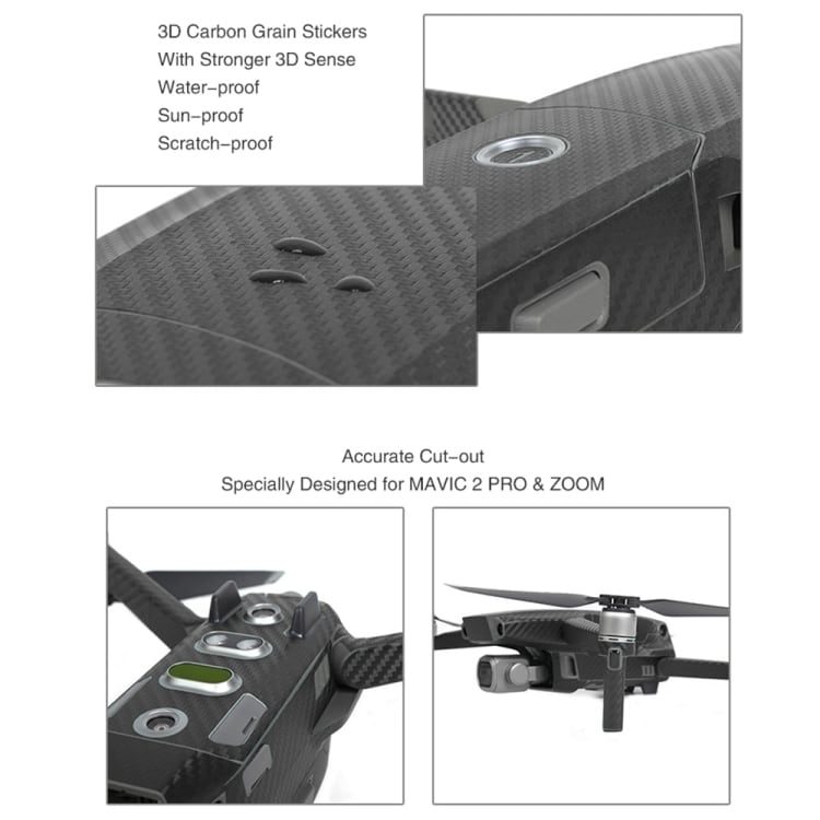 Sunnylife Carbon Sticker Kit  DJI Mavic 2 Pro / Zoom Sort
