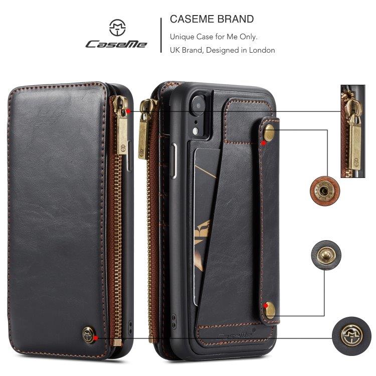 CaseMe-011 Tegnebogsfoderal iPhone XR Sort