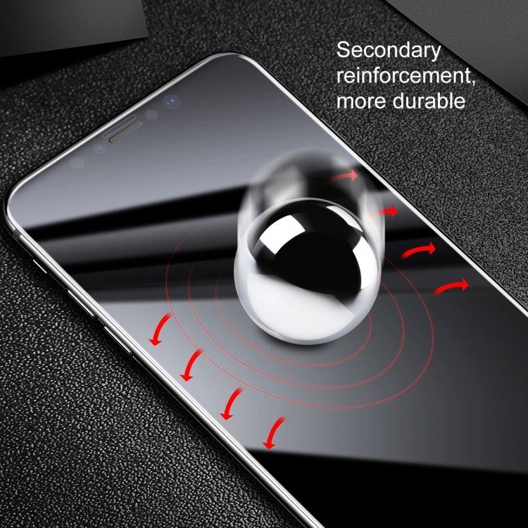 Baseus 0.2mm Tempereret Skærmskåner iPhone XS Max Sort Ramme
