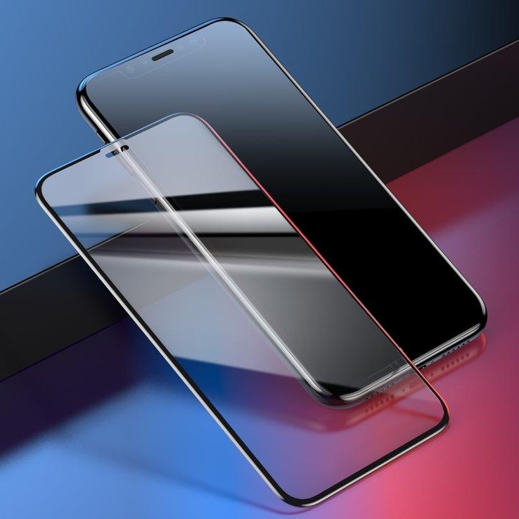 Baseus 0.2mm Afrundet Tempereret Skærmskåner iPhone XS Max Sort Ramme