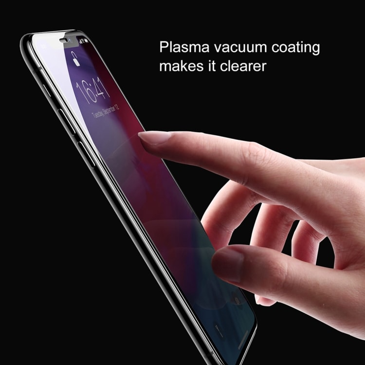 Baseus 0.2mm Afrundet Anti Blue-Ray Tempereret Skærmskåner iPhone XR Sort Ramme