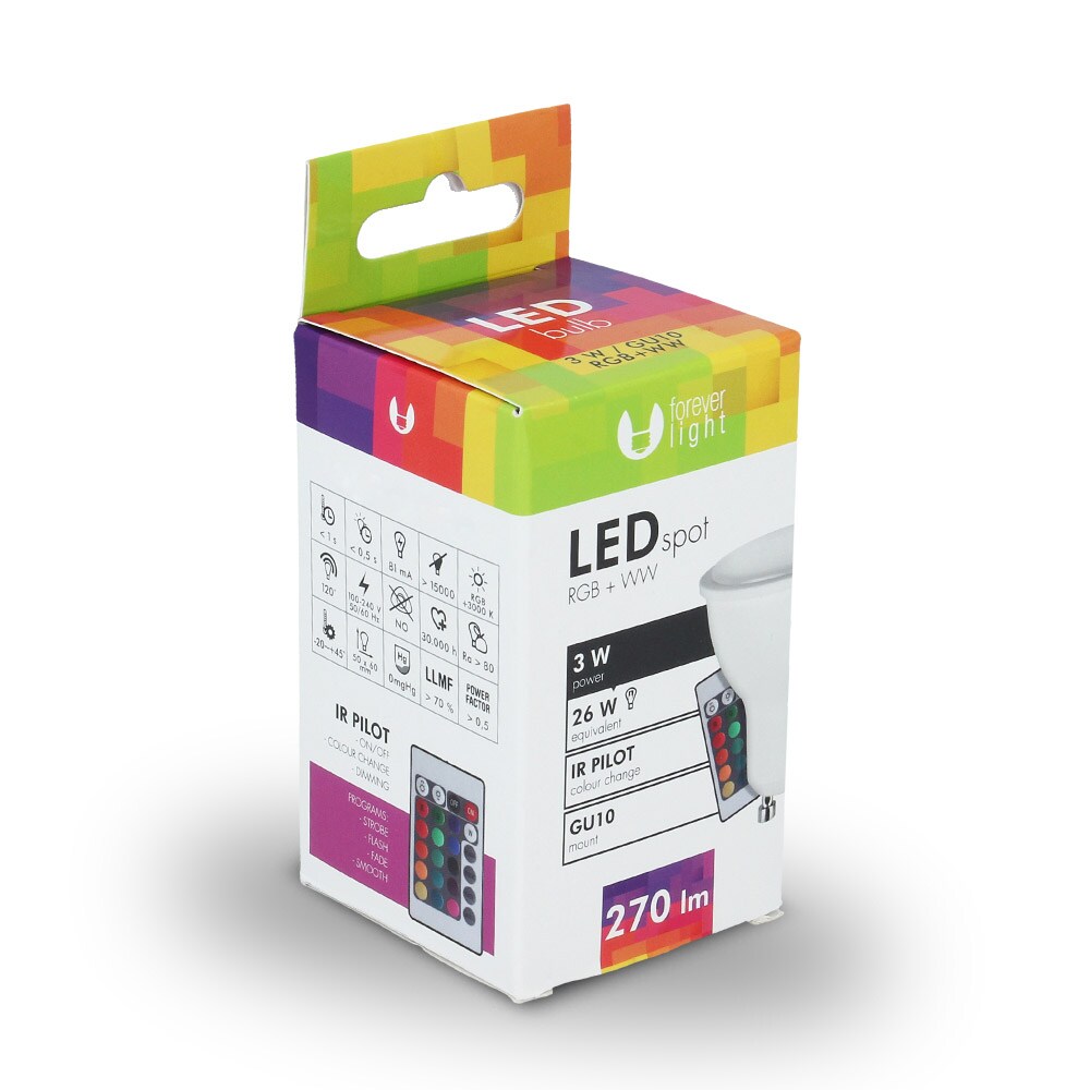 LED-Pære GU10  RGB+W