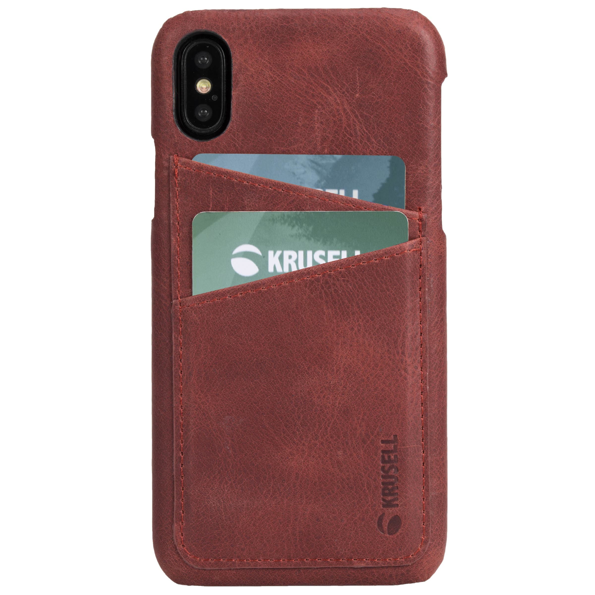 Krusell Sunne 2 Card Cover iPhone XS - Vintage Red