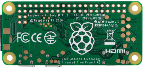 Raspberry Pi Zero W med separat GPIO-stiftliste - WiFi+BT og microSD