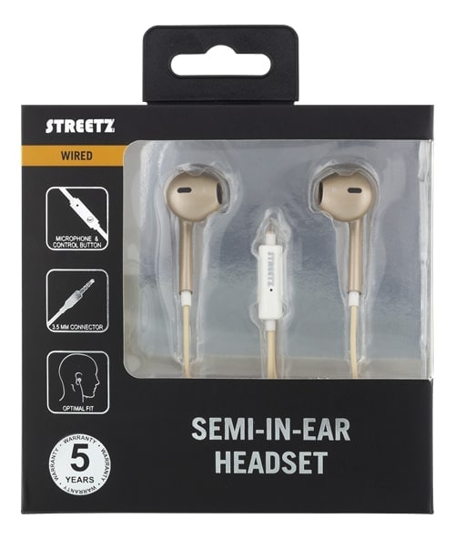 STREETZ semi-in-ear headset - 3,5 mm udtag