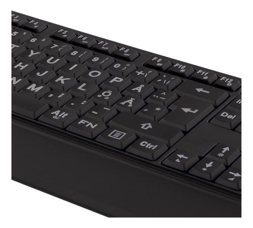 DELTACO Full-size tastatur med ekstra store bogstaver