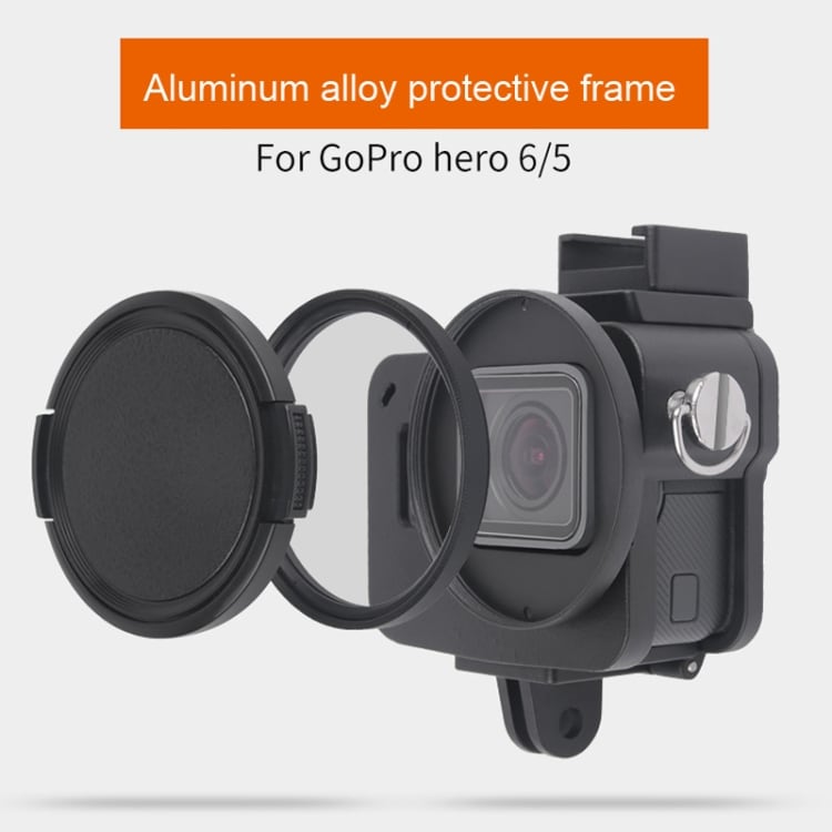 Aluminiumcover GoPro HERO7 Black /6 /5 med 52mm UV Linse