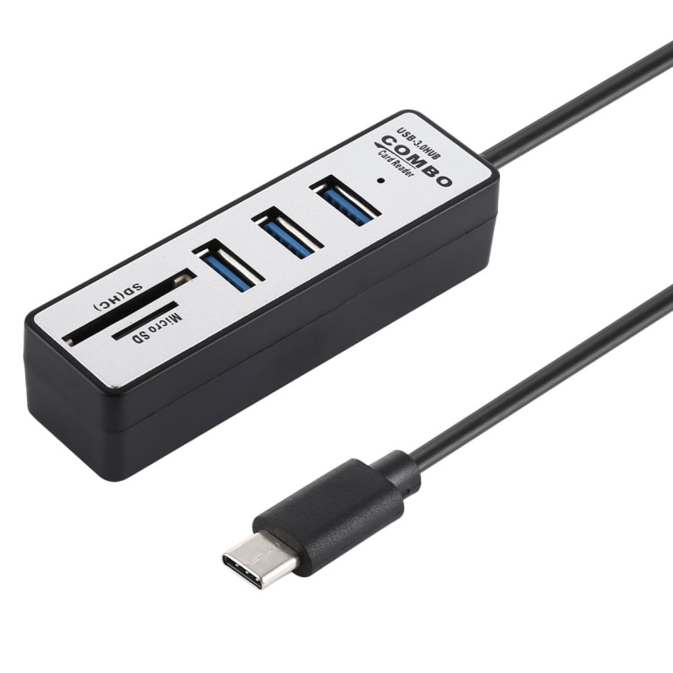 USB-switch + Kortlæser - USB C til USB 3.0