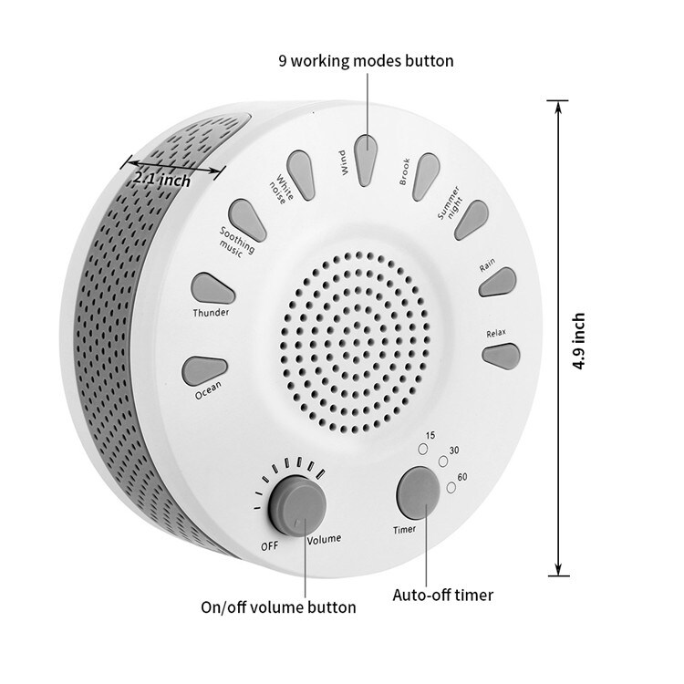 Sleep Easy White Noise Machine med 9 afslappende lydtilstande