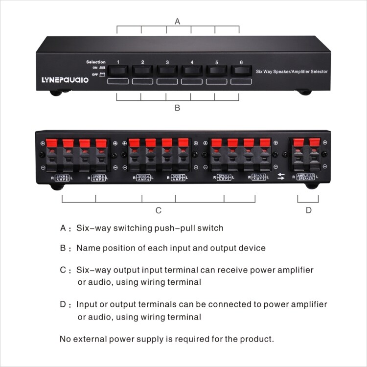 LINEPAUDIO B898 Stereo Forstærker Switch