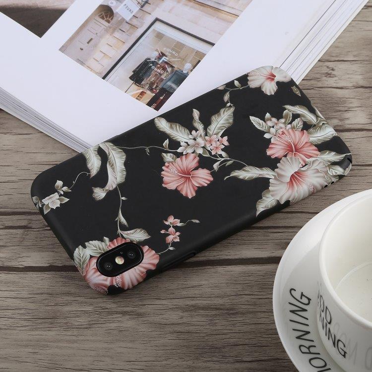 Bagcover Selvlysende Flower iPhone XS
