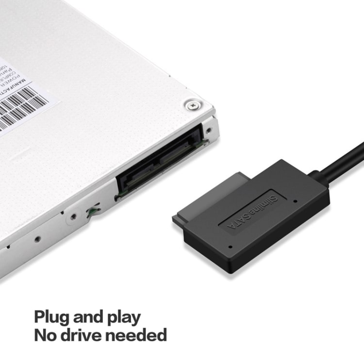 Adapterkabel USB 2.0 til 7+6Pin Slimline SATA
