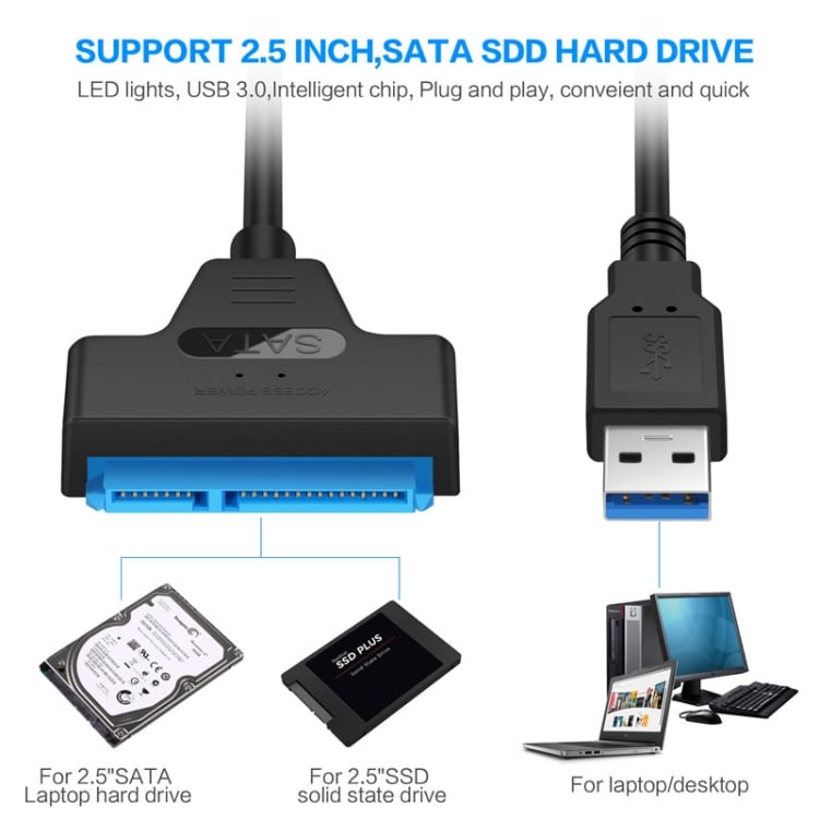 Adapterkabel SATA til USB 3.0