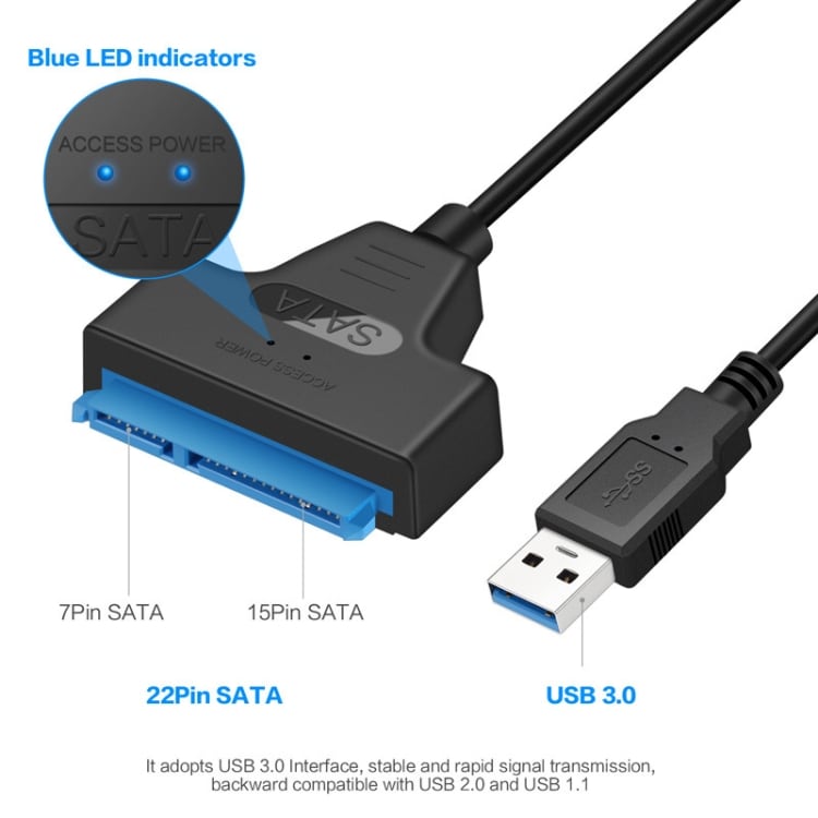 Adapterkabel SATA til USB 3.0