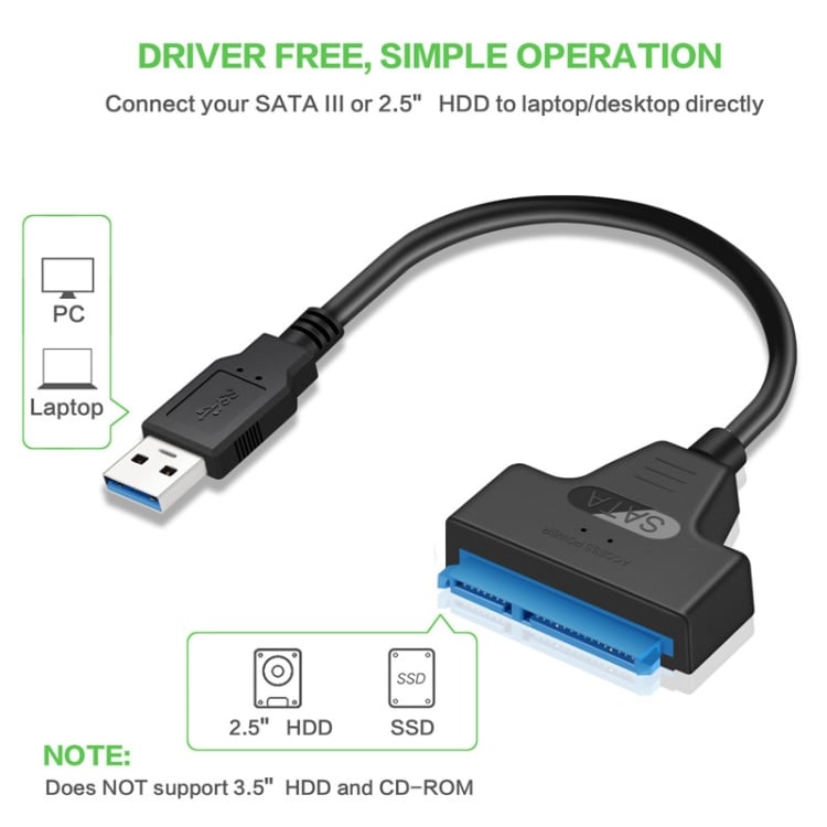 Adapterkabel SATA til USB 3.0