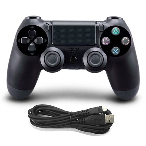 Sort håndkontrol Sony PS4 - Kabel tilsluttet