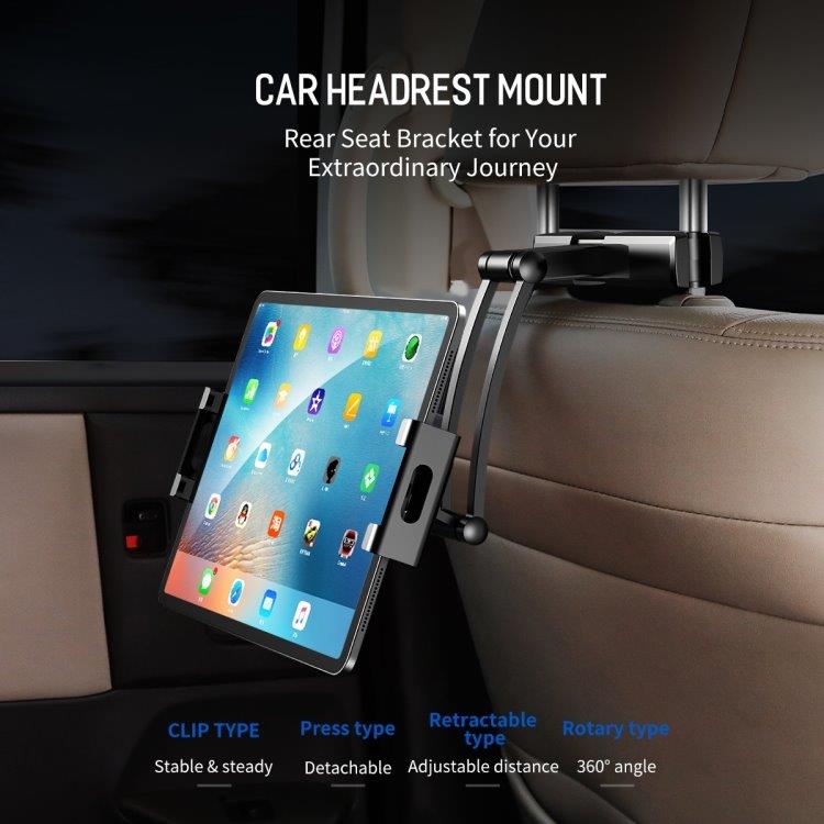 ROCK Universal Holder til bilens Nakkestøtte - Mobil & Tablet