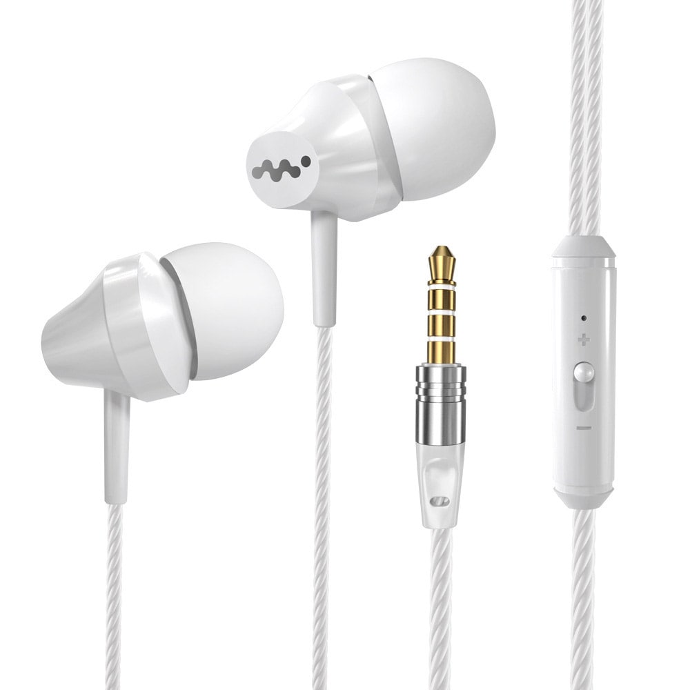 In-Ear Headset med Mic - Hvid