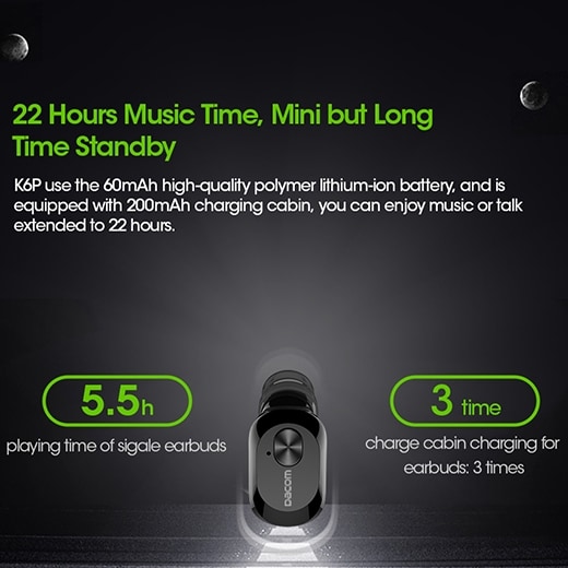 Bluetooth V4.2 in-ear øresnegl med batteriæske 200mAh