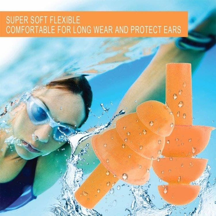 Ørebeskyttelse / Ørepropper svømning - ONESIZE 10-pak