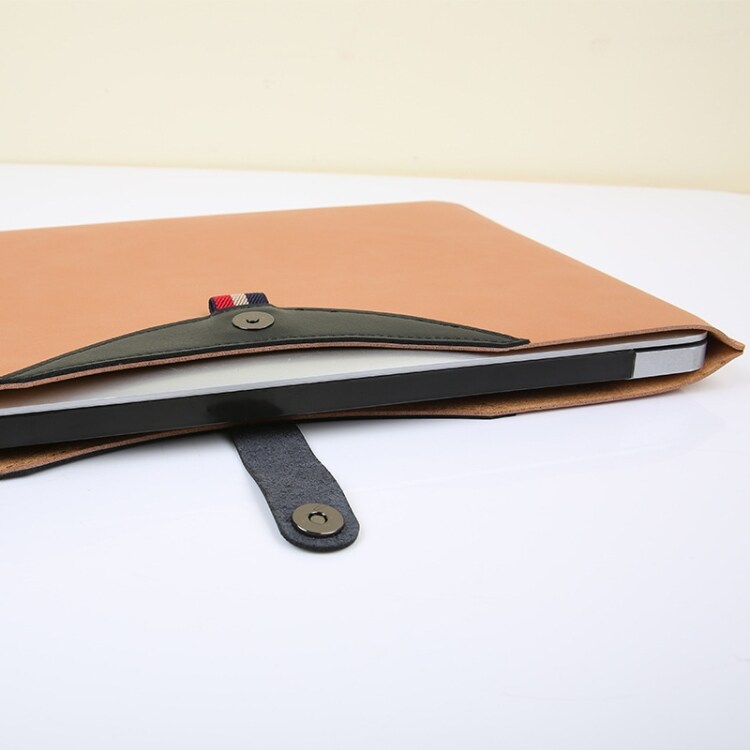 MacBook Air 11.6 tommers Læderfoderal med magnetknapning sort+brun