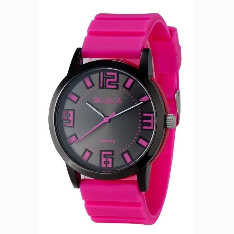 Armbåndsur i silikone - Rosa