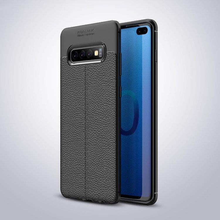 Sort Silikonecover med lædertextur for Samsung Galaxy S10 E
