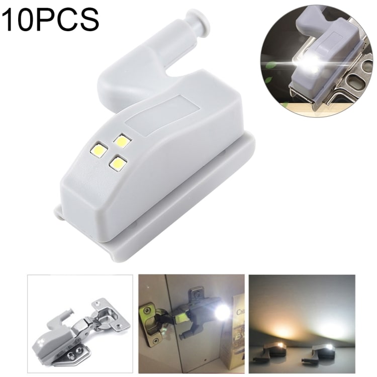 Sensor-LED-skabslampe / garderobedørslampe - 10-pak