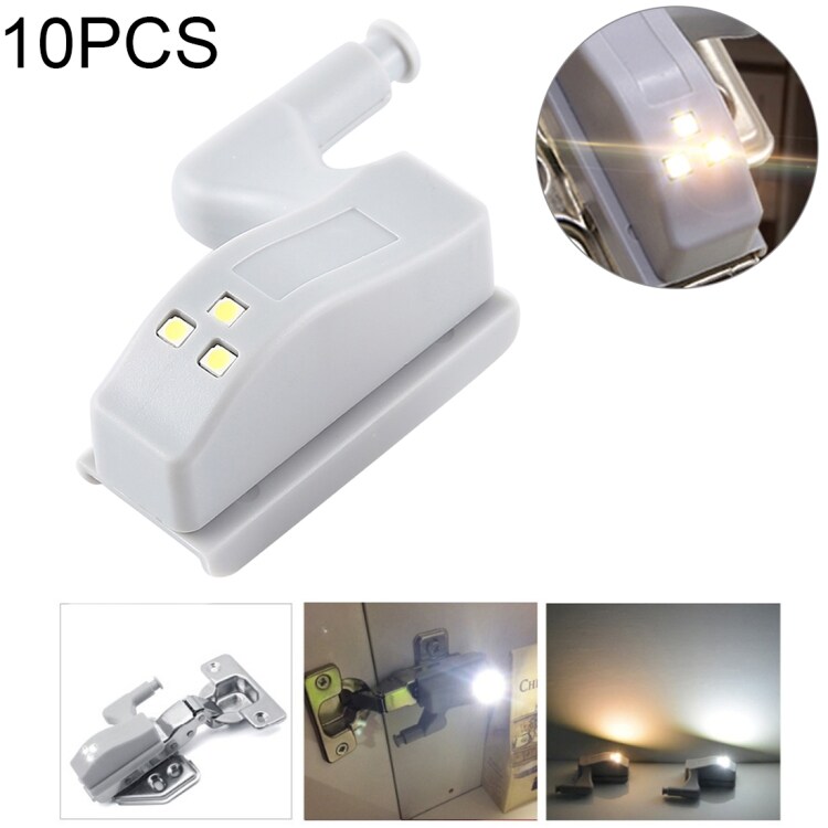 10-pak sensor LED-Skabsbelysning/ garderobelampe varm hvid