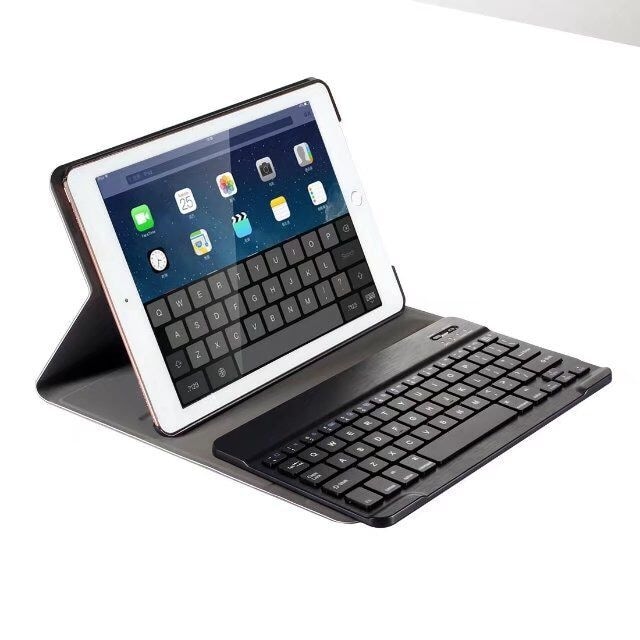 Læderfoderal med aftageligt tastatur for iPad Pro 9.7", iPad Air, iPad Air 2