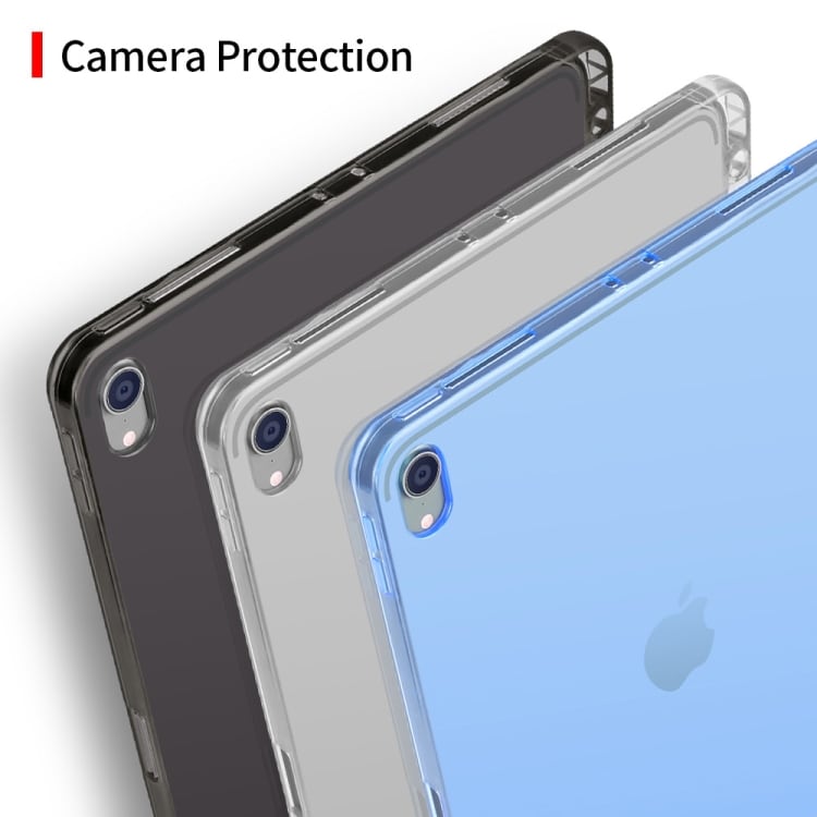 Sort transparent TPU beskyttelse for iPad Pro 12.9" med penneholder