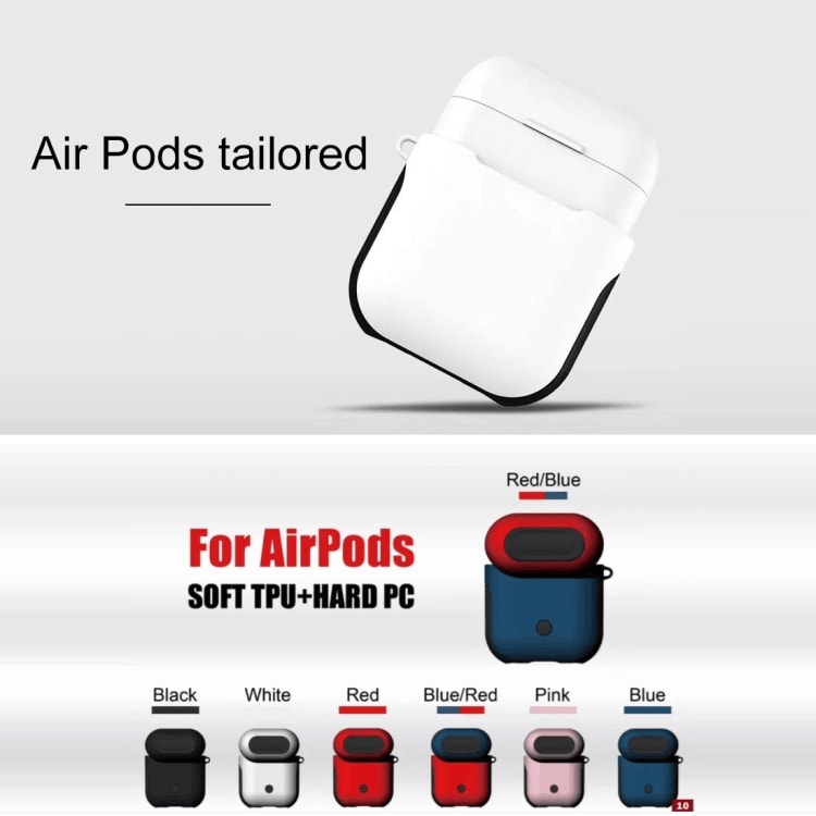 Silikonefoderal/beskyttelse til Apple AirPods - Sort