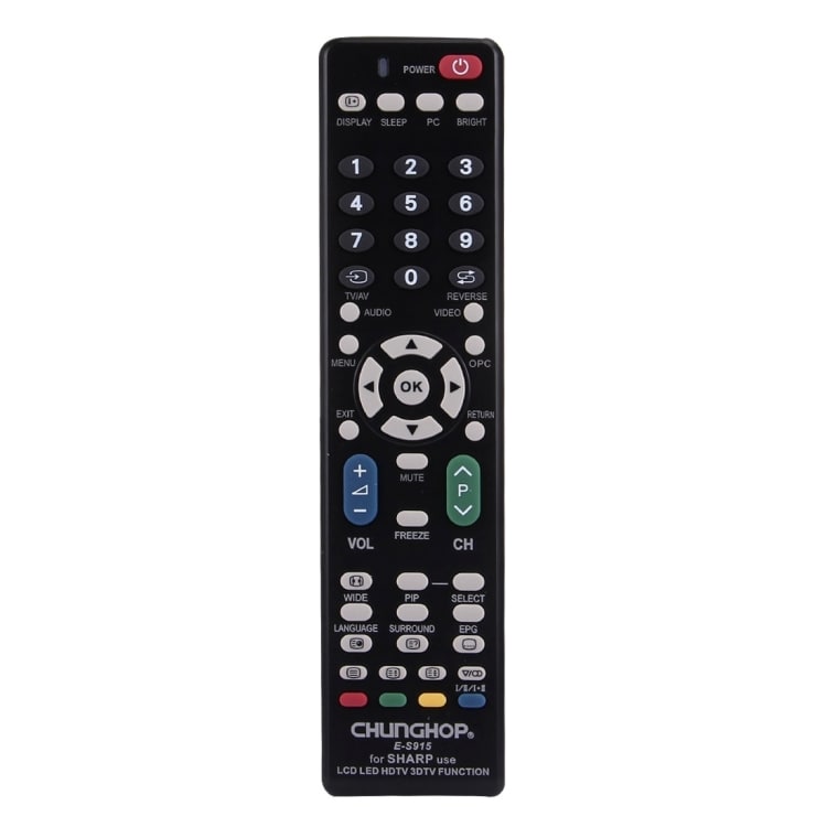 Universalfjernbetjening til Sharp LCD-, LED- og plasma-tv'er