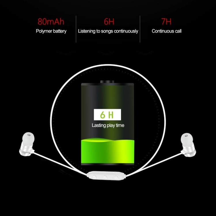 Bluetooth Sportshøretelefoner BT 5.0  Hvid