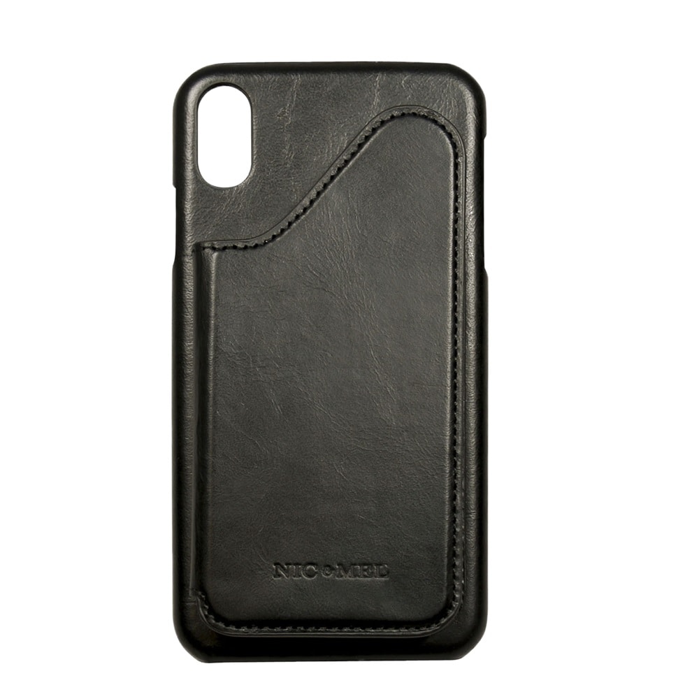 Tegnebogscover i læder til iPhone XR - Sort