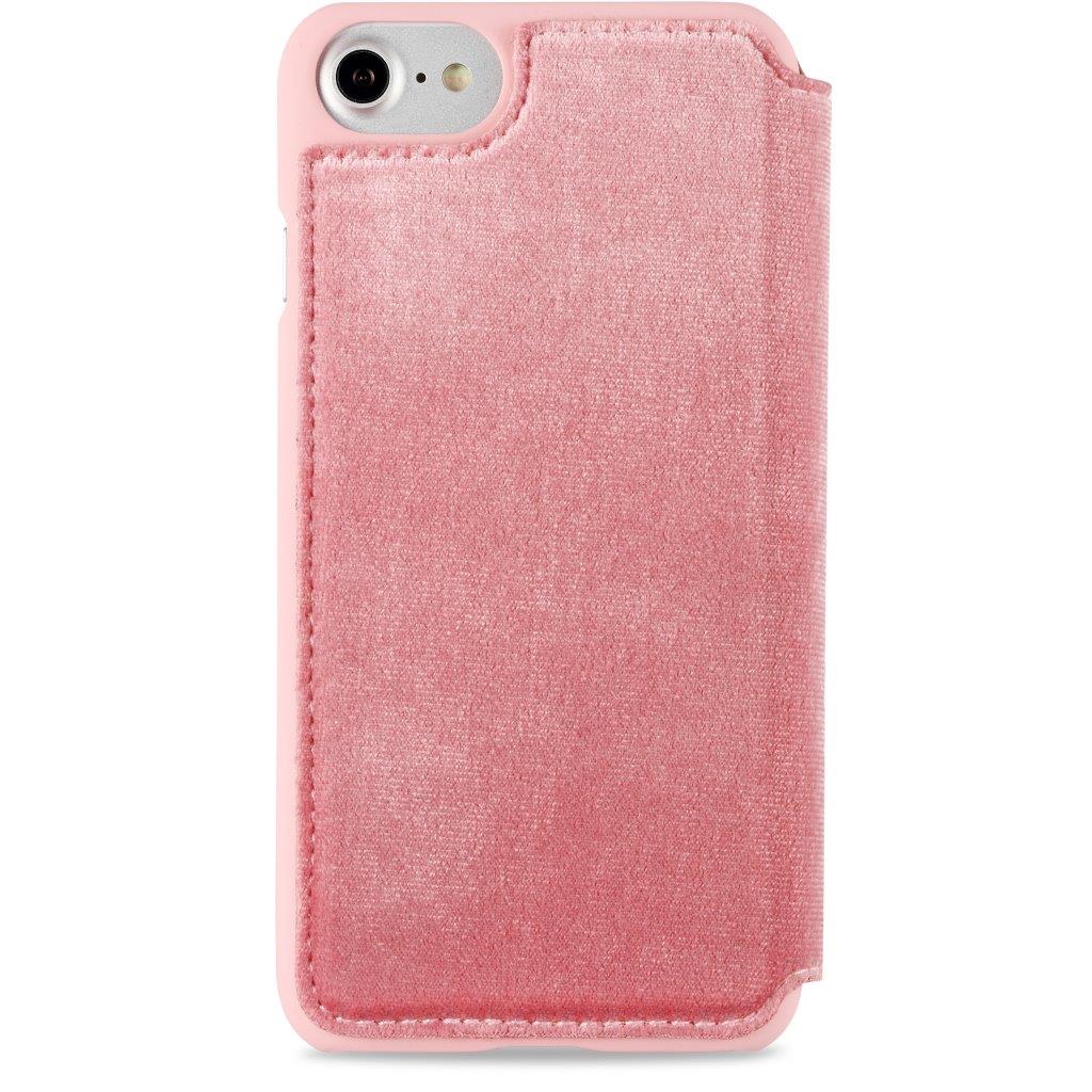 Soft Pink Velour Flipetui til iPhone 6/6s/7/8