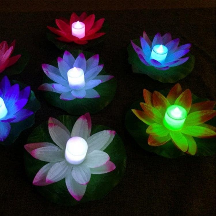 Flydende LED-belysning Lotusblomst til Pool og Spabad - 3-farvet