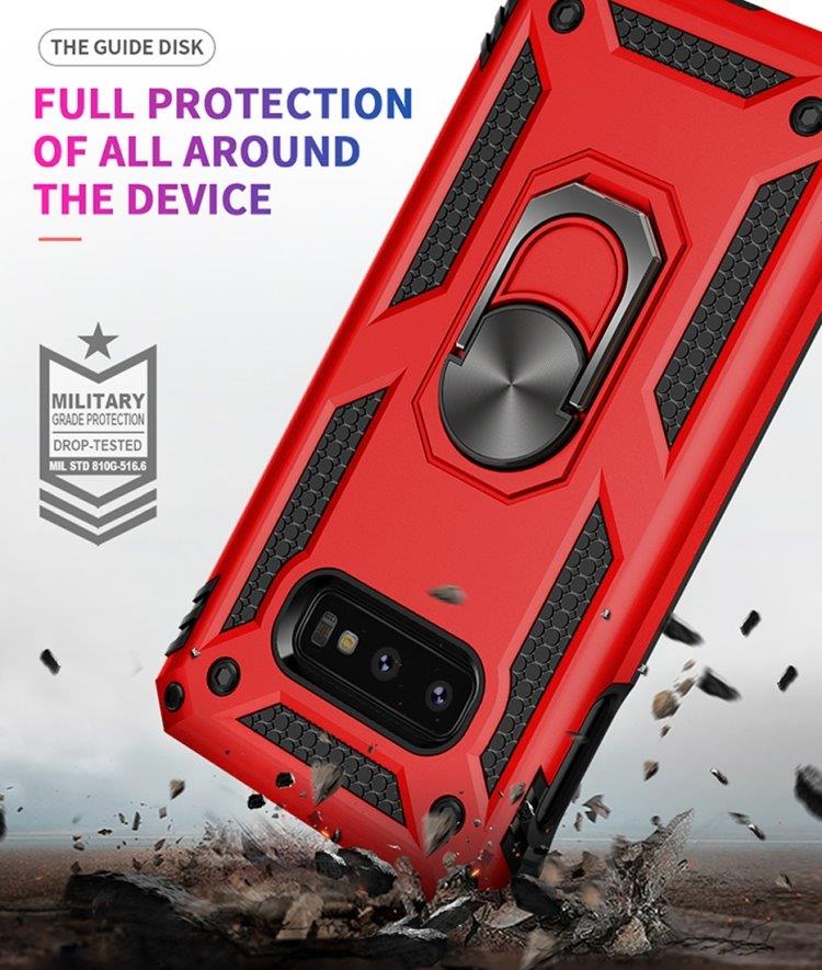 Shockproof Cover med Ringholder Galaxy S10e (Silver)
