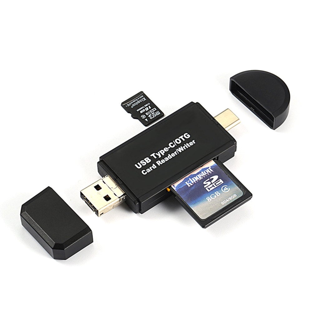 3i1 Memorycardlæser USB/MicroUSB/USB Type C