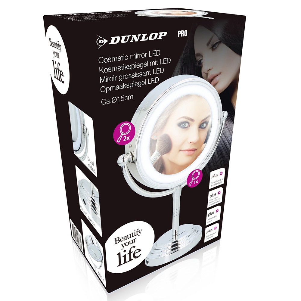 Dunlop Makeupspejl med LED