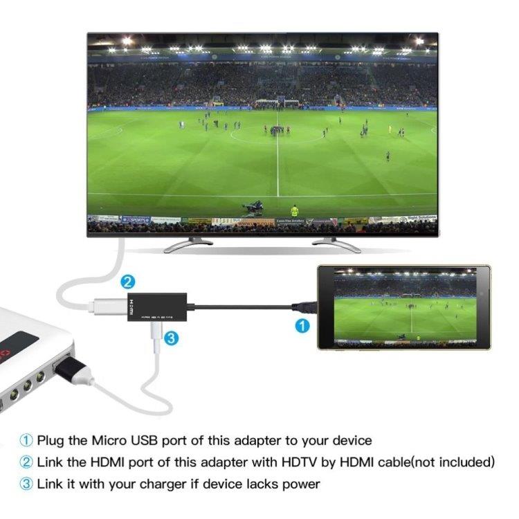 Micro-USB til HDMI Adapter MHL HDTV Samsung / Sony / Huawei